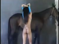 Woman having wild sex with horse - Zoophilia Horse Porn