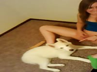Puppy licking teen - Dog Porn