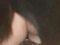 Pushing out dog cum