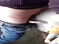 Boy fuk pig