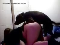 Chubby teen enjoys first time bestiality sex
