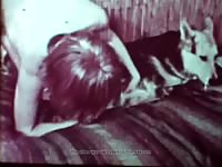Vintage dog porn video ends in messy cumshot