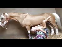 Eager girl can't wait to have animal sex with stallion