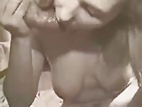 young blond sucking huge dog cock