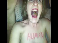 Poop  Video - Blonde MILF is a human toilet
