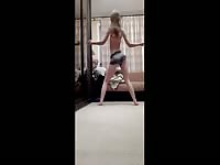 Petite stripper shaking her booty