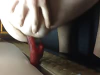 Horny husband lets live cam record the action while he takes wifes dildo insertion anally