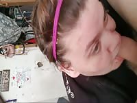 Spun bbw Katy gums her brothers dick good