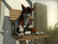 Furry wolf jacking off its huge hentai cock