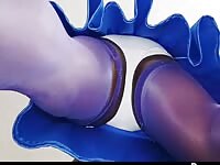 BlueGirl70 Under Blue Skirt Reveal