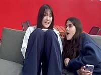 Public bulge, flashing with girls staring
