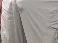 Public cock bulge cum in pants with remote control 
